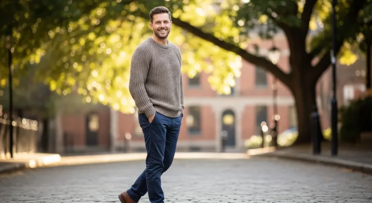 20 Cozy Business Casual Outfits Men Sweater Looks That Add Texture