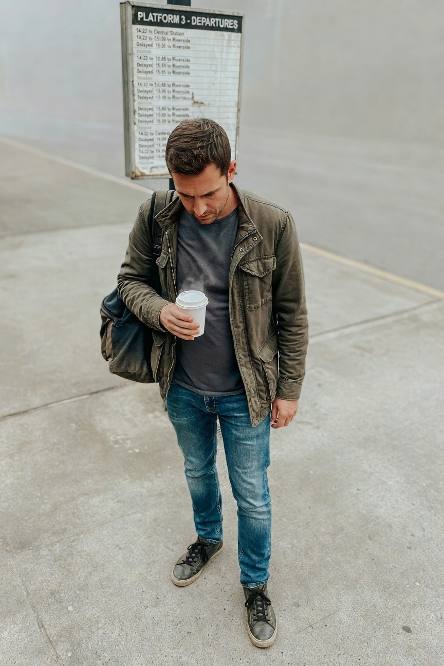 Field Jacket and Straight Jeans