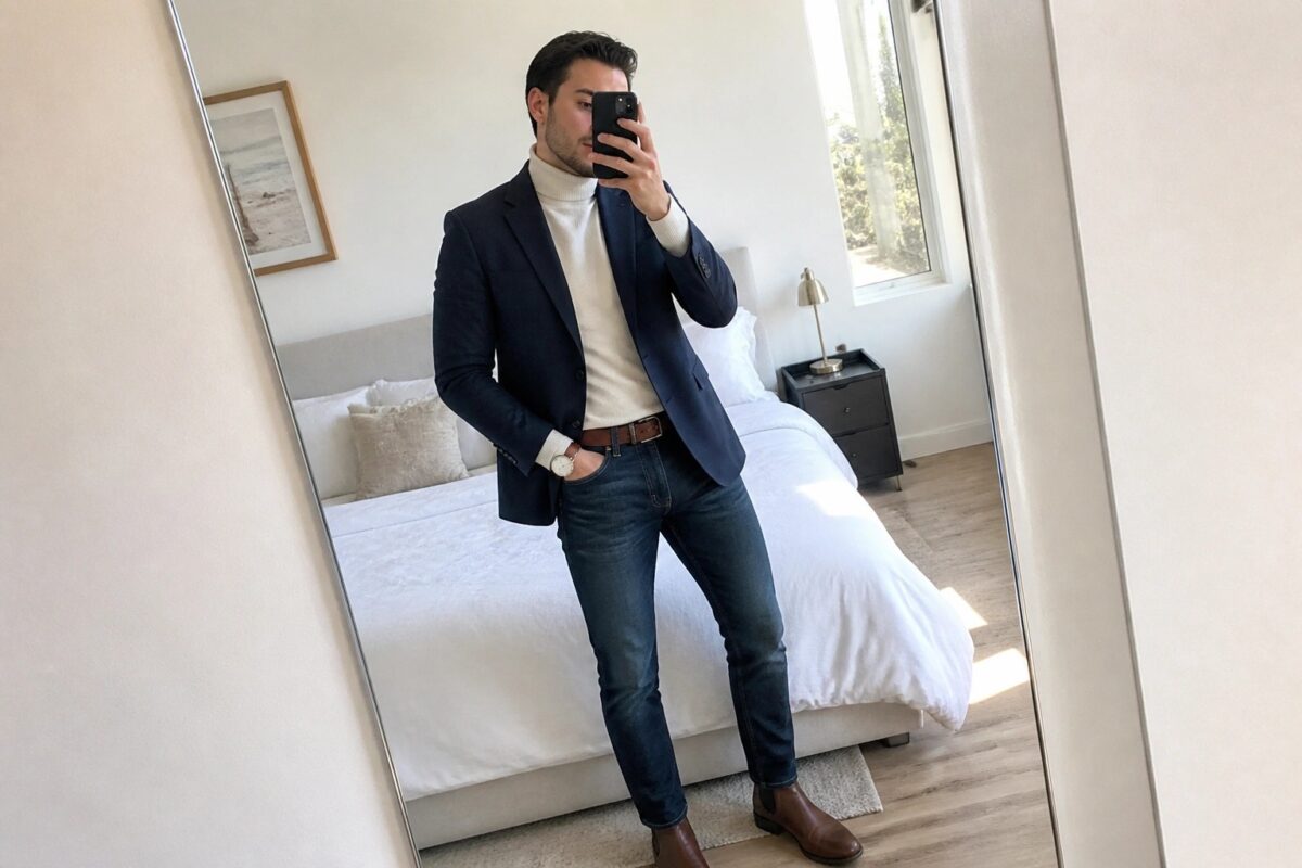 19 Refined Dressy Casual Fall Outfits for Men Featuring Dark Denim and ...